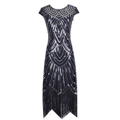 Damen Kleid Retro 1920er Stil Flapper Kleider Charleston Kleid V Ausschnitt Motto Party Kleider Damen Kostüm Kleid Erwachsene