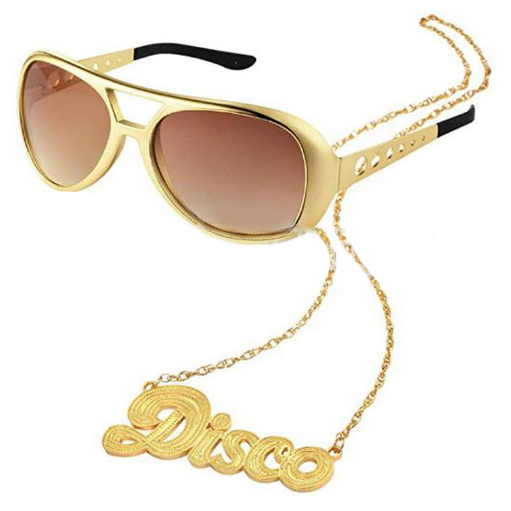80S Disco Ohrensonnenbrille Neacklace Armband Set Halloween Lustig Verkleiden Zubehör Geschenke