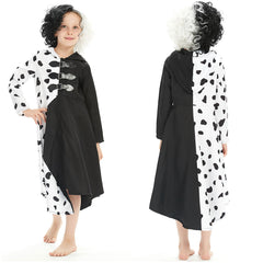 Kinder Mädchen Cruella Cosplay Kostüm Halloween Karneval Outfits