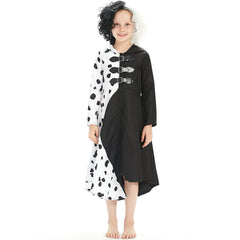 Kinder Mädchen Cruella Cosplay Kostüm Halloween Karneval Outfits