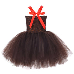 Weihnachten Mädchen Tutu Kleid Tüllkleid Geburstag Festkleid Ärmellos Rentier Kostüm