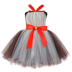 Weihnachten Mädchen Tutu Kleid Tüllkleid Geburstag Festkleid Ärmellos Rentier Kostüm