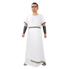 Herren Weiß Griechische Robe Cosplay Kostüm Outfits Halloween Karneval Party Anzug