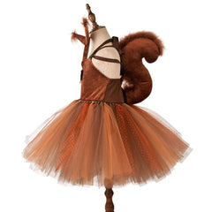 Kinder Mädchen Eichhörnchen Tutu Kleid Tüllkleid Cosplay Halloween Karneval Outfits