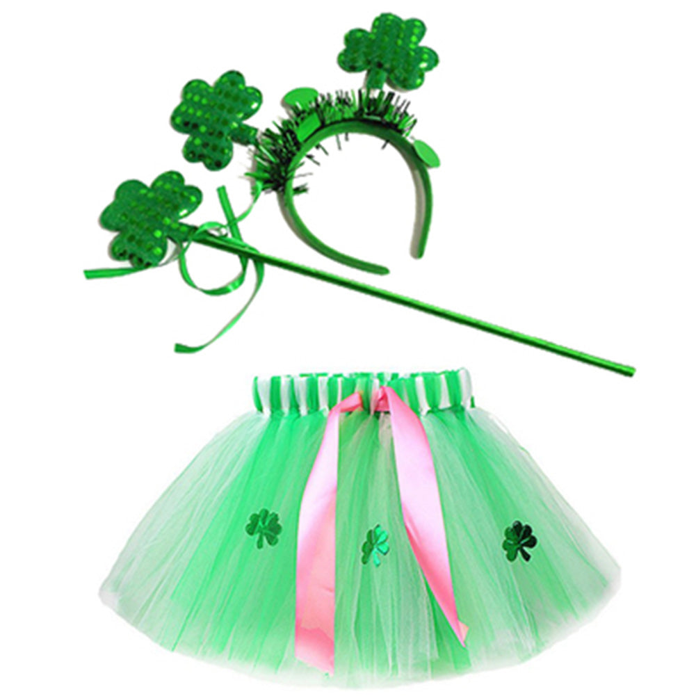 Kinder Mädchen ST. PATRICK'S DAY LÁ FHÉILE PÁDRAIG Tutu Kleid Tüllrock festliche Kostüm