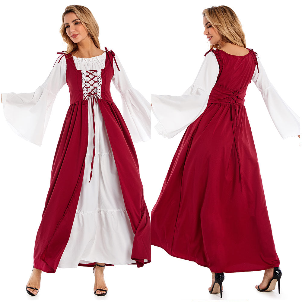 Damen Halloween Mittelalterkleid Cosplay Kostüm Renaissance Mittelalter Kleid