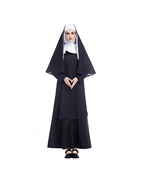 Damen Nonnen Pastor Cosplay Kostüm für Karneval Mottoparty