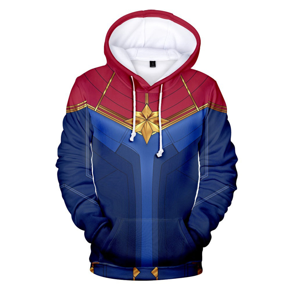 Damen Ms.Marvel Carol Danvers Cosplay Hoodie 3D Druck Sweatshirt mit Kapuze Streetwear Pullover