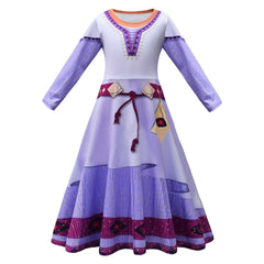 Kinder Mädchen Film 2023 Wish Asha Kleid Cosplay Kostüm Outfits