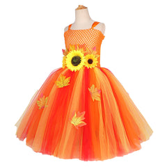 Kinder Mädchen Sonnenblume Prinzessin TUTU Kleid Rock Cosplay Kostüm Outfits