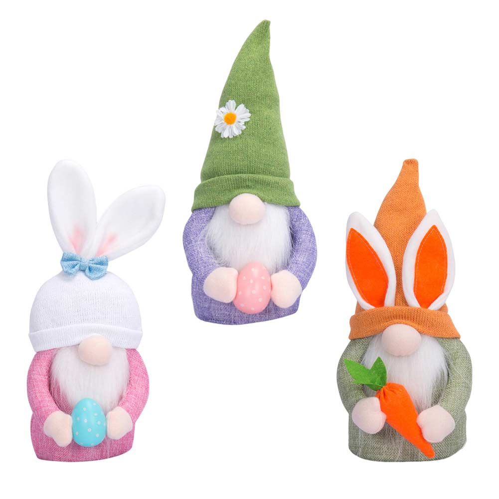 3 Stück/Set Osterhase Gnom Dekoration Zwerg Gnome Handmade Stuffed Gnome Faceless Plüsch Puppe Geschenk Mädchen Zimmer Indoor Frühling Dekoration