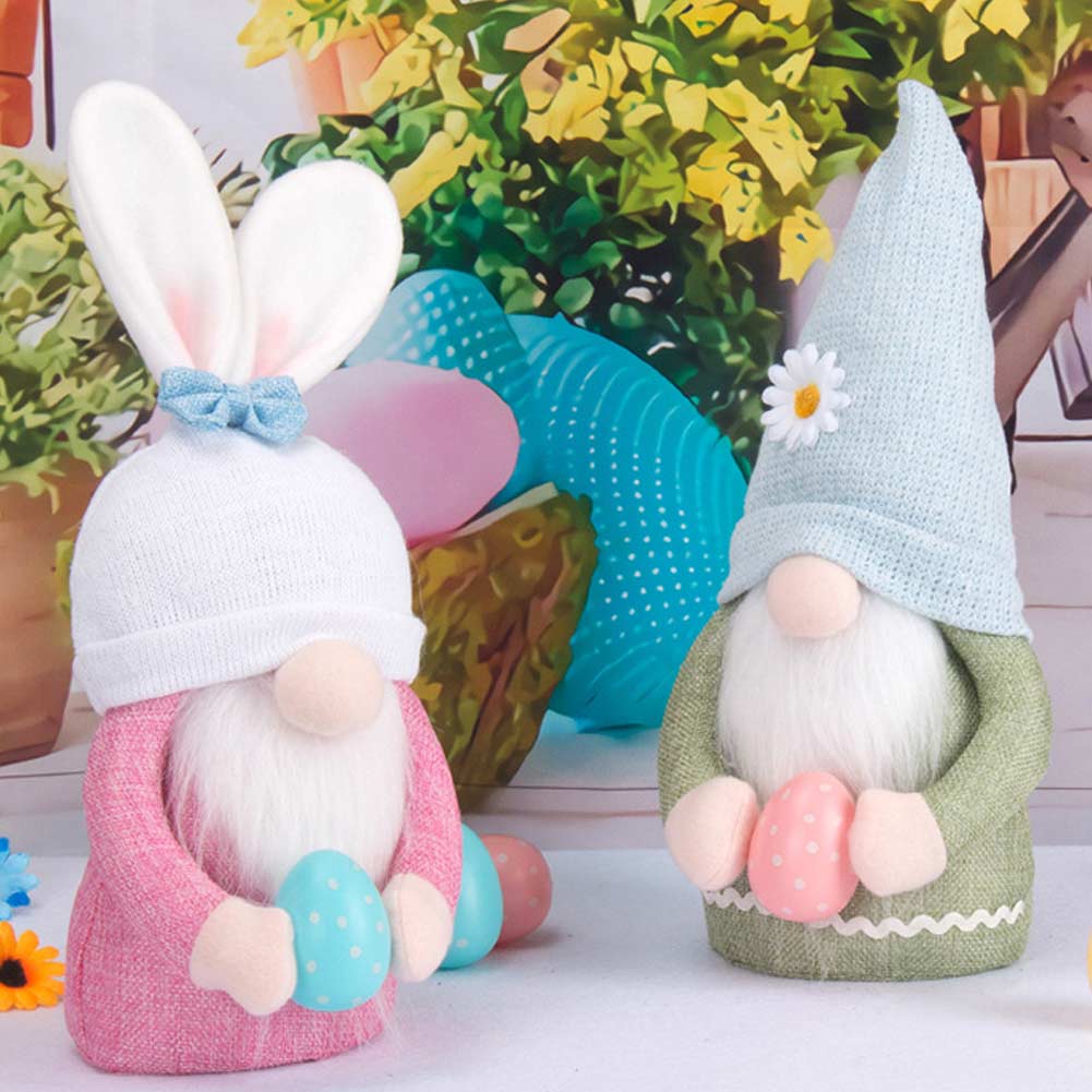 3 Stück/Set Osterhase Gnom Dekoration Zwerg Gnome Handmade Stuffed Gnome Faceless Plüsch Puppe Geschenk Mädchen Zimmer Indoor Frühling Dekoration