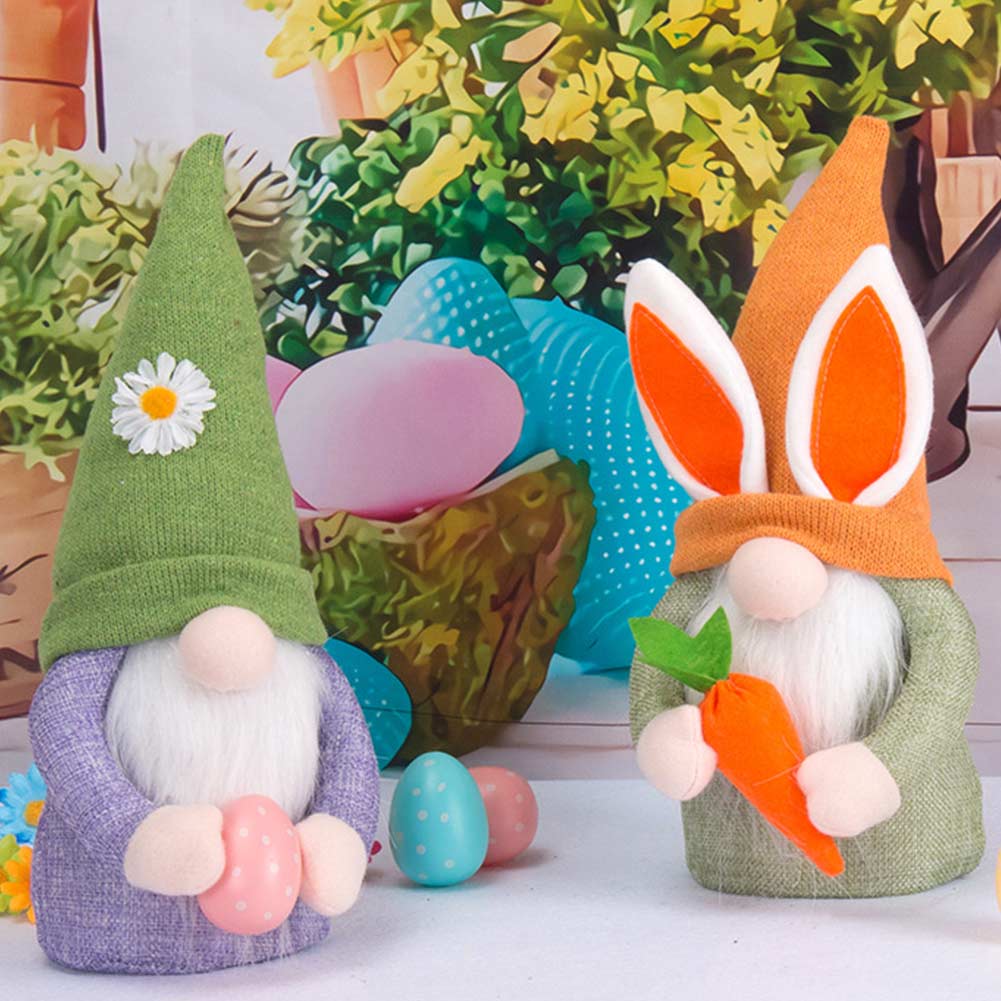 3 Stück/Set Osterhase Gnom Dekoration Zwerg Gnome Handmade Stuffed Gnome Faceless Plüsch Puppe Geschenk Mädchen Zimmer Indoor Frühling Dekoration