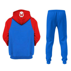 Super Mario Mario Cosplay Hoodie 3D Druck mit Kapuze Sweatshirt Hose Druck Jogger Hose Set